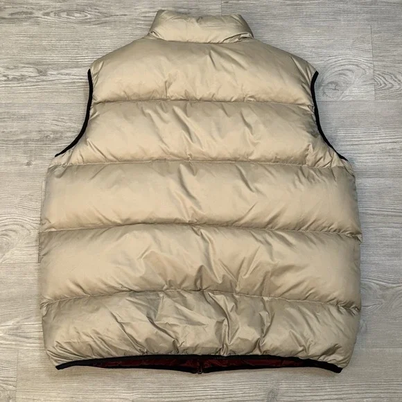 Vintage Old Navy Mens XL Puffer Vest Down Feather Fill Pockets Reversible - Picture 2 of 9